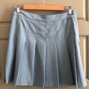 Baby blue pleated skater skirt